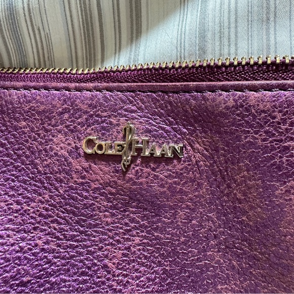 Cole Haan Purple Distressed Leather Wristlet - Picture 2 of 5